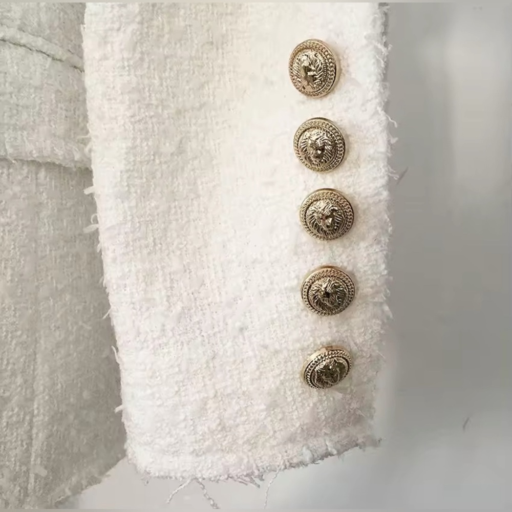 Tweed Blazer with gold buttons. Size Small. - Picture 3 of 9